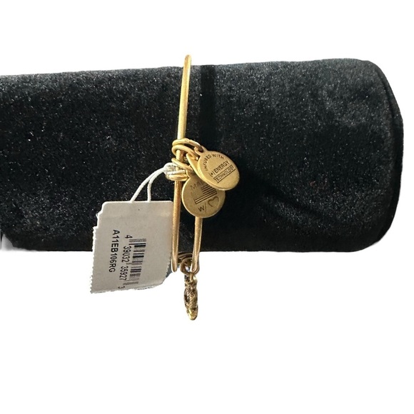 Signed Alex & Ani Gold Tone 4 Charms Buddha Adjustable Bangle Bracelet 7” NWT - Picture 3 of 14